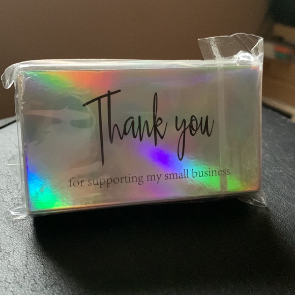 50 PK Metallic Rainbow Thank You Cards / Package Inserts 50 Pk - Picture 6 of 7